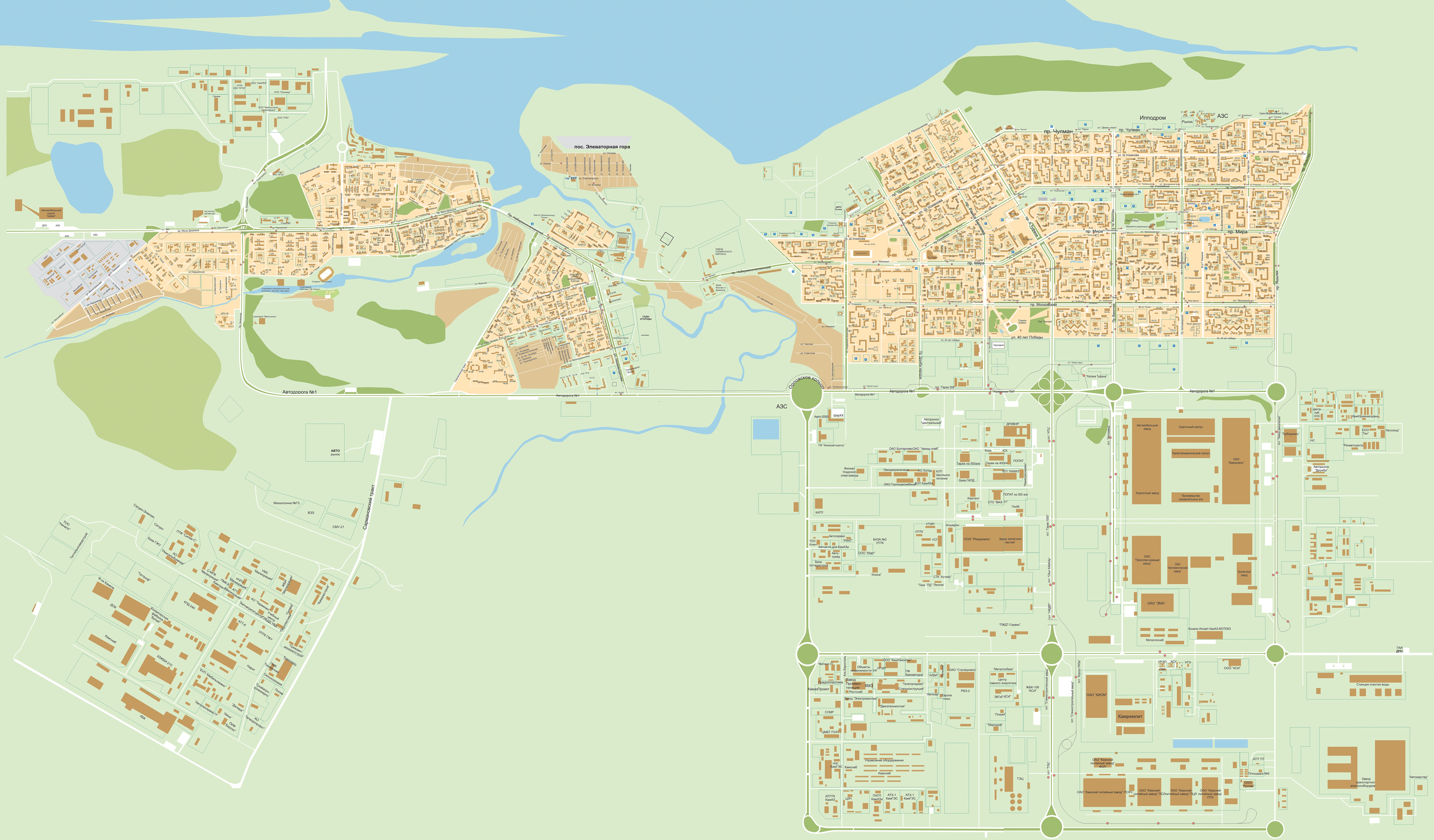 Наб челны карта города с улицами и домами подробно